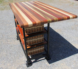 Foxcreek Baskets Island-32x60 small six drawer with striped top, view 5