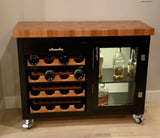 Foxcreek Baskets Island- Mobile Buffet Bar w/ Mahogany End Grain Butcher Block, view 3