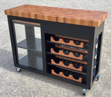 Foxcreek Baskets Island- Mobile Buffet Bar w/ Mahogany End Grain Butcher Block, view 5
