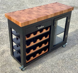 Foxcreek Baskets Island- Mobile Buffet Bar w/ Mahogany End Grain Butcher Block, view 6