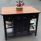 Foxcreek Baskets Farmhouse Island--Distressed Wood 36x50 w/bar overhang, view 3