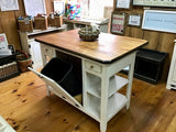 Foxcreek Baskets Farmhouse Island--Distressed Wood 36x50 w/bar overhang, view 4