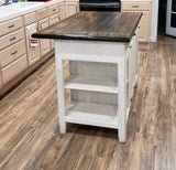Foxcreek Baskets Farmhouse Island--Distressed Wood 36x50 w/bar overhang, view 6