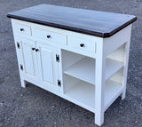 Foxcreek Baskets Farmhouse Island- Farmhouse Island with Black Distress Mahogany Top, view 2