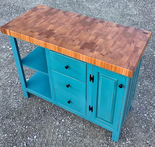 Foxcreek Baskets Farmhouse Island- Farmhouse Island with drawers