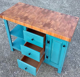 Foxcreek Baskets Farmhouse Island- Farmhouse Island with drawers, view 2