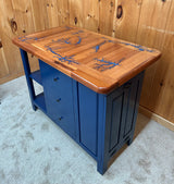 Foxcreek Baskets Island-Fractal Burn Mahogany  Top w/3 drawers and tilt out trash, view 2