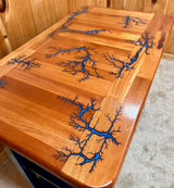 Foxcreek Baskets Island-Fractal Burn Mahogany  Top w/3 drawers and tilt out trash, view 3