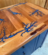 Foxcreek Baskets Island-Fractal Burn Mahogany  Top w/3 drawers and tilt out trash, view 4