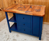 Foxcreek Baskets Island-Fractal Burn Mahogany  Top w/3 drawers and tilt out trash, view 6