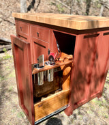 Foxcreek Baskets Island- Large Farmhouse Kitchen Island with Cherry End Grain Butcher Block Top, view 3