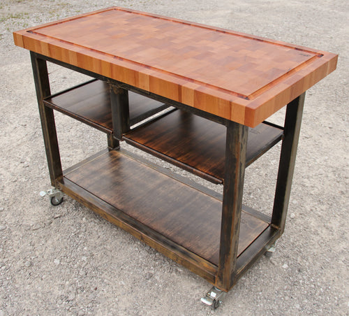 Foxcreek Baskets Island--Mobile Old World Mahogany End Grain 24x48