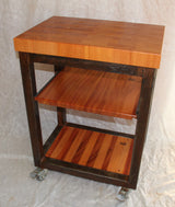 Foxcreek Baskets Island-- Old World Butcher Block w/casters, view 2