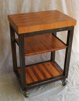 Foxcreek Baskets Island-- Old World Butcher Block w/casters, view 3