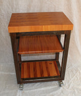Foxcreek Baskets Island-- Old World Butcher Block w/casters, view 4