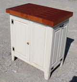 Foxcreek Baskets Farmhouse Island--Small Distressed Wood Island 22 x 34  w/Tilt out Trash Can, view 2