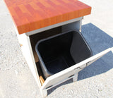 Foxcreek Baskets Farmhouse Island--Small Distressed Wood Island 22 x 34  w/Tilt out Trash Can, view 5