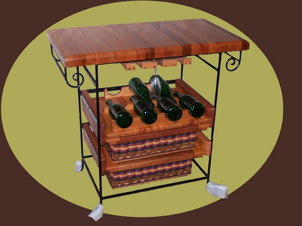 Foxcreek Baskets Island-Small Wine Unit