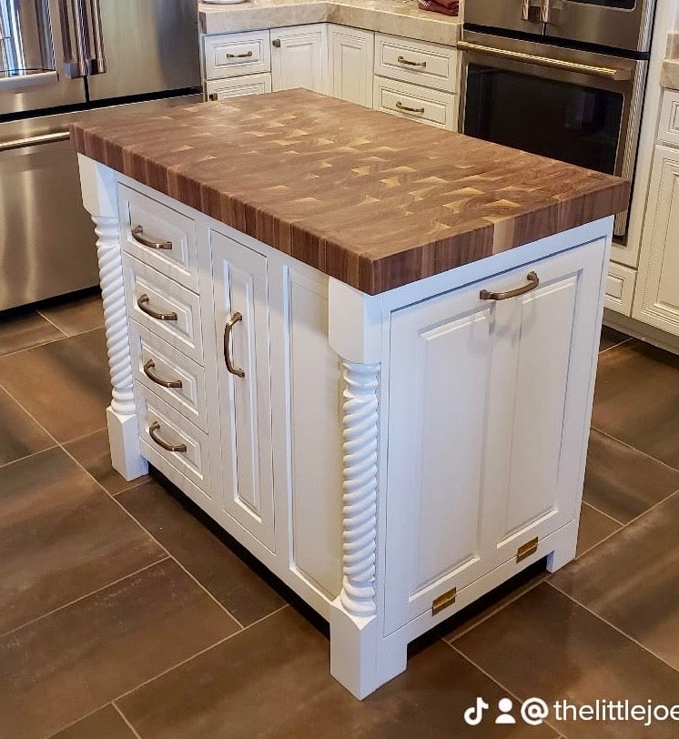 Foxcreek Baskets Island- Traditional but Twisted with trash, drawers, and Olive oil slide