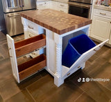 Foxcreek Baskets Island- Traditional but Twisted with trash, drawers, and Olive oil slide, view 2