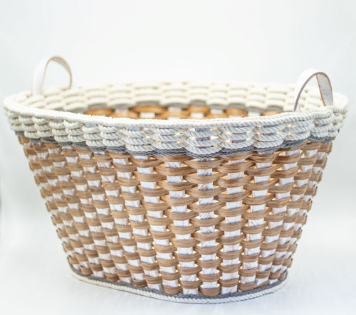 Foxcreek Baskets Laundry Basket-Cottage Grey