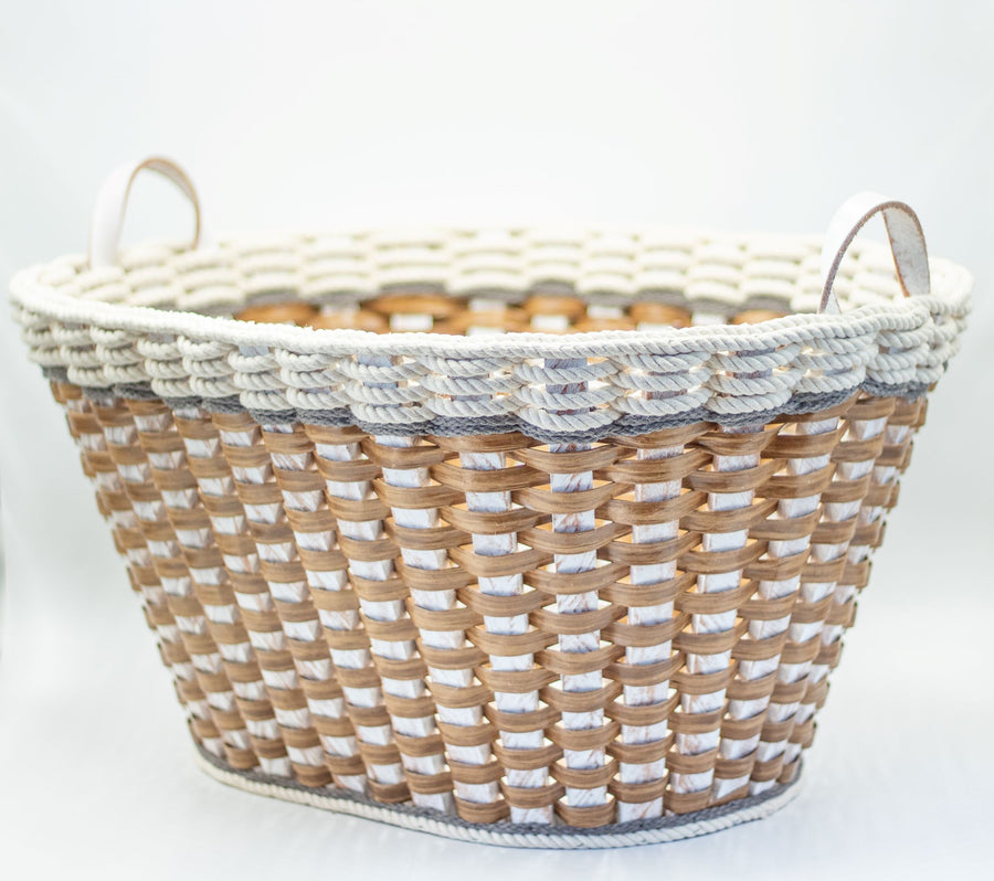 Foxcreek Baskets Laundry Basket-Cottage Grey