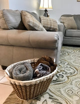 Foxcreek Baskets Laundry Basket-Cottage Grey, view 4
