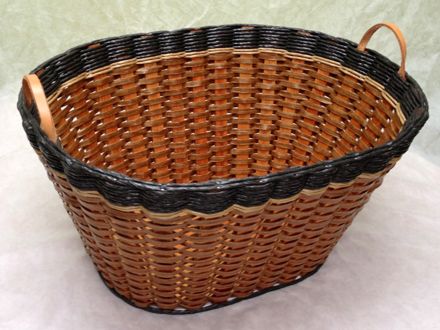 Foxcreek Baskets Laundry Basket w/Leather Handles