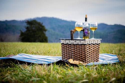 Foxcreek Baskets Lidded Picnic Basket Large-Cottage Black
