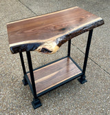 Foxcreek Baskets Live Edge Black Walnut Console Table w/bottom shelf, view 3