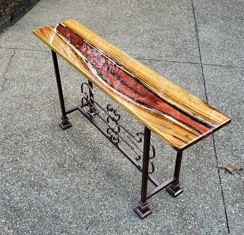 Foxcreek Baskets Live Edge River Entryway Table w/Canary Wood