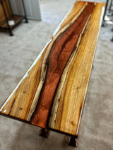 Foxcreek Baskets Live Edge River Entryway Table w/Canary Wood, view 3