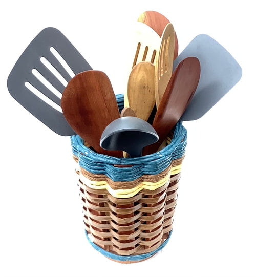 Foxcreek Baskets Mini Utensil Lazy Susan Basket