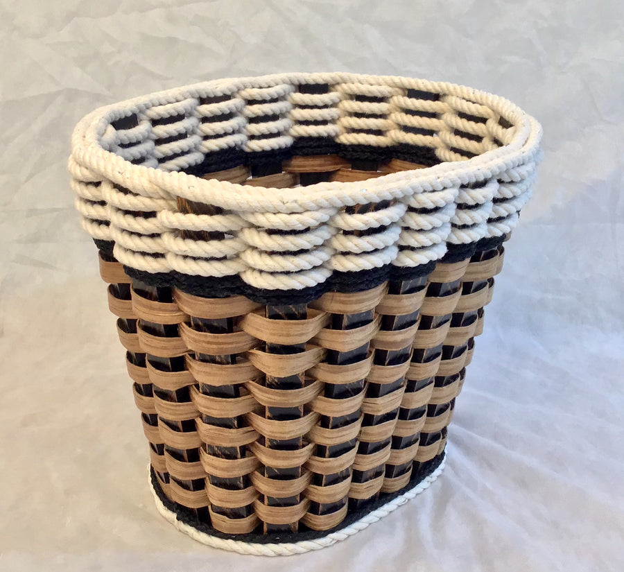Foxcreek Baskets Oval Waste Basket-Cottage Black