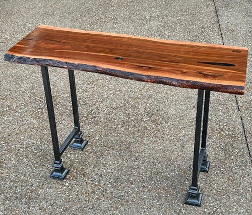 Foxcreek Baskets Live Edge Patagonian Rosewood Table w/bell feet legs
