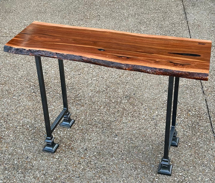 Foxcreek Baskets Live Edge Patagonian Rosewood Table w/bell feet legs