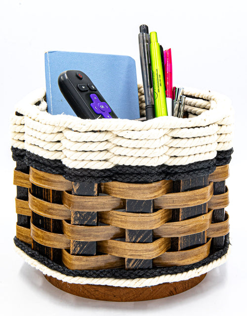 Foxcreek Baskets Remote Lazy Susan Basket-Cottage Black