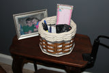 Foxcreek Baskets Remote Lazy Susan Basket--Cottage Grey, view 2