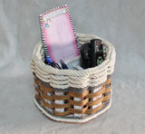 Foxcreek Baskets Remote Lazy Susan Basket--Cottage Grey, view 6