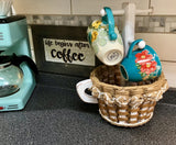 Foxcreek Baskets Coffee Mug Basket--Shabby Chic Collection w/ribbon, view 3
