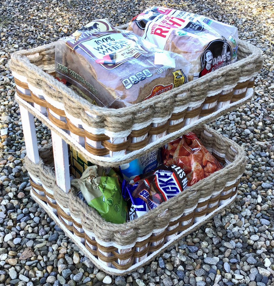 Foxcreek Baskets Double Bread and Pastry Basket-Shabby Chic Collection-no ribbon