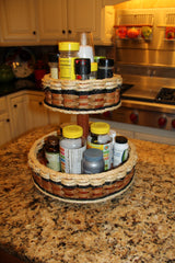 Foxcreek Baskets Double Lazy Susan Basket--Shabby Chic Collection, view 2