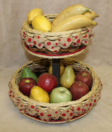 Foxcreek Baskets Double Lazy Susan distressed w/ribbon-Shabby Chic Collection, view 4