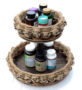 Foxcreek Baskets Double Lazy Susan distressed w/ribbon-Shabby Chic Collection, view 6