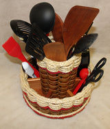 Foxcreek Baskets Double Utensil Lazy Susan Basket-Shabby Chic Collection, view 2