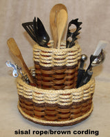 Foxcreek Baskets Double Utensil Lazy Susan Basket-Shabby Chic Collection, view 4