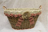Foxcreek Baskets Laundry Basket burlap ribbon w/flower-Shabby Chic, view 3