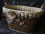 Foxcreek Baskets Laundry Basket burlap ribbon w/flower-Shabby Chic, view 4