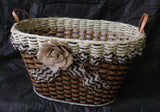 Foxcreek Baskets Laundry Basket burlap ribbon w/flower-Shabby Chic, view 5