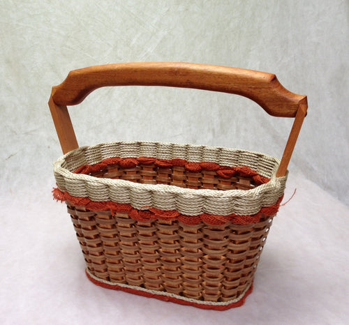 Foxcreek Baskets Magazine Basket w/solid burlap colors-Shabby Chic Collection